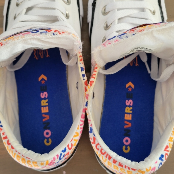 Converse Women's Madison Wordmark Canvas Sneakers, White/Orange/Pink Size 7 - Picture 8 of 8